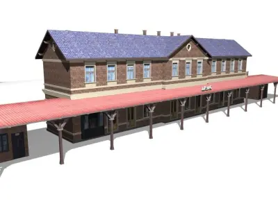 Railway station 3D model