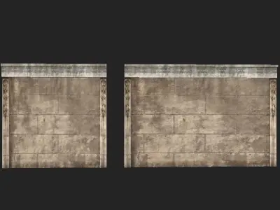 Museum Wall kit Low-poly 3D model