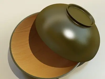 Bowl wooden 3D model
