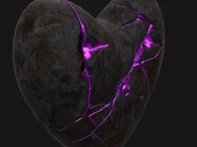 Broken Heart 2 Low-poly 3D model