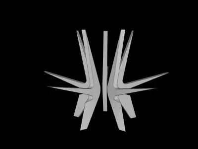 Brutalist Futuristic Soviet Sculpture Low-poly 3D model