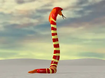 Snake with Animation Low-poly 3D model