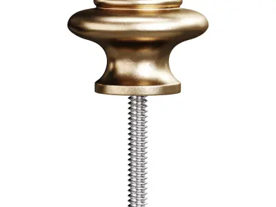 Wrought Iron Cabinet Knob Black Round 3D model