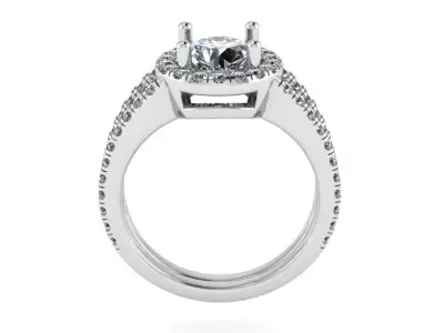 Round Halo Split Shank Ring 4046 3D print model