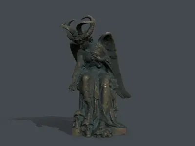 woman Statue  Low-poly 3D model