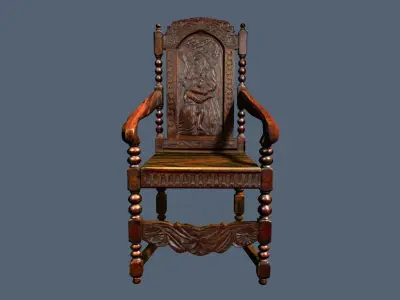 Antique Jacobean Armchair 3D model