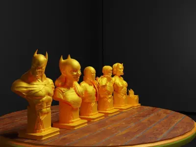 Batman Versus Joker Figure Chess Set Suicide Squad Character 3D print model