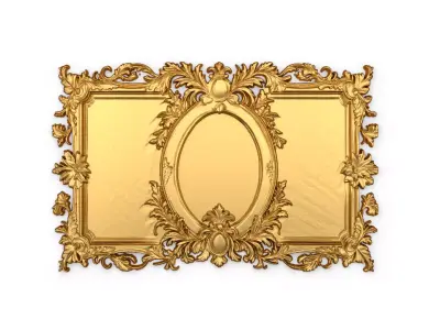 Plaster decorative frame ornament 09 3D model