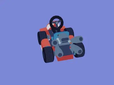 Toony Series - Tiny Kart Low-poly 3D model