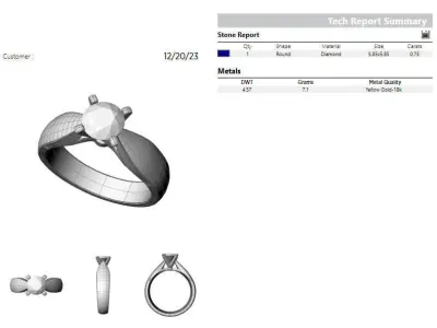 Round 0-75-CT Quarter Round Profile Shank Width 4mm 3D print model