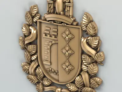 Coat of arms of Chernovitskiy region Ukraine 3D model