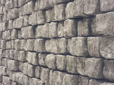 Stone cube granite panel n1 3D model