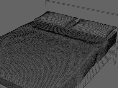 Modern Bed Model Low-poly 3D model