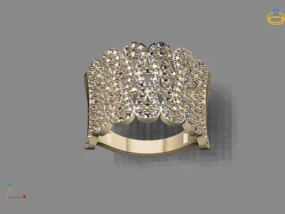 STL 3DM Print Ready Women Diamond Ring Lightweight Printable  3D print model 13