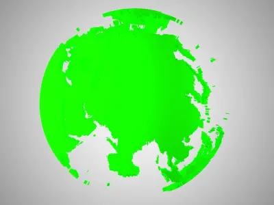 Globe Shell Green 3D model