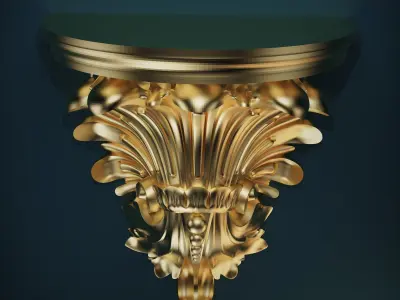 Carved Wall or Bracket Shelf 3D print model