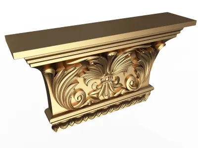 Carved Capital 05 Low-poly 3D model