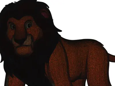 Lion 3D Printable Model STL OBJ 3D print model