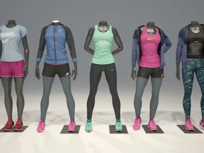 Woman mannequin Nike pack 1 3D model