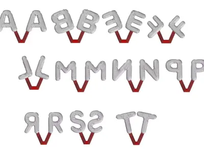  Hollow Printable 3D Font 3D print model