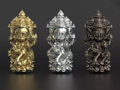 Chibi Phra Phrom  Four-Faced God - Thai-Style  for 3D Printing 3D print model