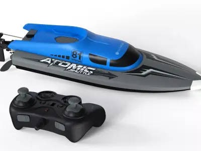 RC Speedboat Low-poly 3D model