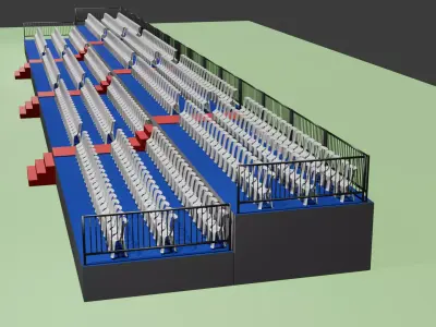 Platform Chair Arrangement Free low-poly 3D model
