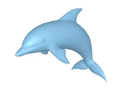 Dolphin  3D Printable Model STL  OBJ 3D print model