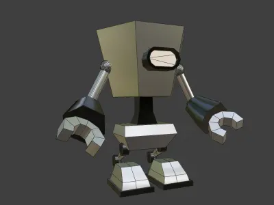 Cartoon Robot 05 of 05 Low-poly 3D model