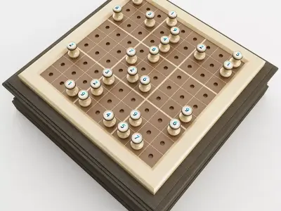 Wooden Sudoku Board 3D model