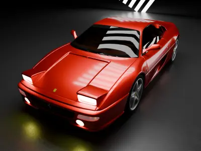 Realistic Ferrari F355 3D Model High Detailed  Sports Car Asset 3D model