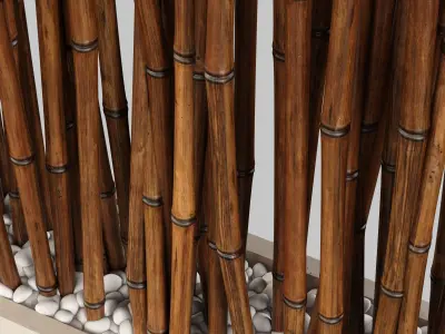 Bamboo low decor small pebble n4 3D model