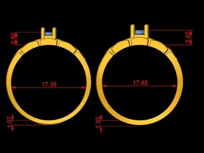 Couple Ring 3D print model get