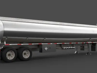 Semitrailer Tank Low-poly 3D model