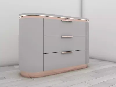 Modern Luxury Drawer Cabinet Gold And Copper Variants 3D Model Low-poly 3D model