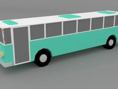 lowpoly bus school 3D model
