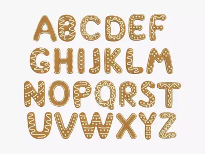 Decorated alphabet letters 02 3D model