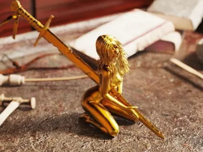 Impaled girl 3D print model