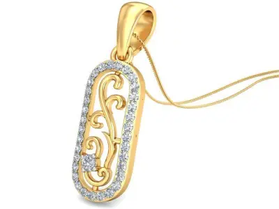 Solitaire Women Pendant 3dm STL OBJ FBX Renders Details 3D print model 70