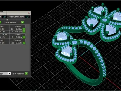 Floral Elegance Ring  3D print model