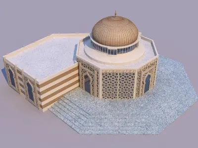 0172 - Islamic Facade Building 3D model