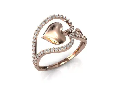 Women Ring Diamond Stone STL 3DM Lightweight Printable 3D print model 73