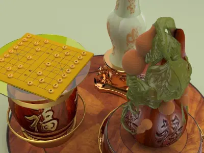 chinese gourd display stand  3D model