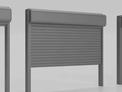 1-64 Scale Roll-Up Garage Door Set - Diorama Shutter Gate   3D print model