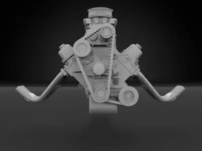 Big Block V8 Drag Motor 3D print model