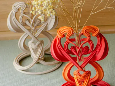 Flame Embrace Vase 3D Printable Sculptural Vessel 3D print model