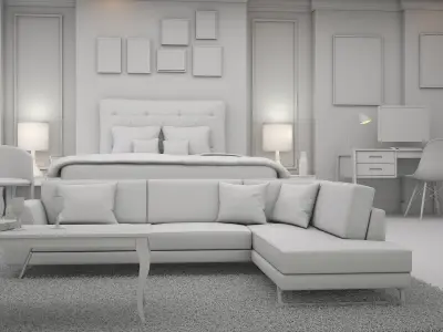 Interior Bedroom Design 3D model