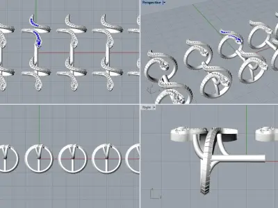 Serpenti Snake ring 2025 all sizes R46 3D print model