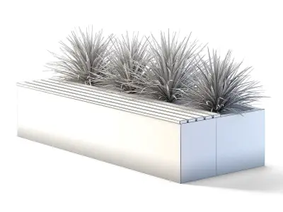 Planter Bench Low-poly 3D model