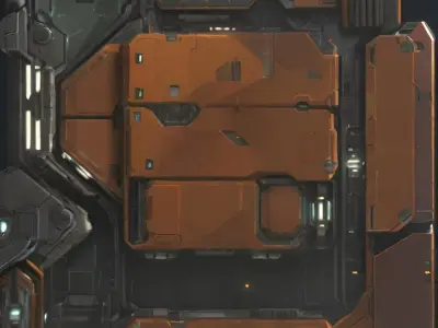 AI rendered spaceship hulls textures Free 3D model